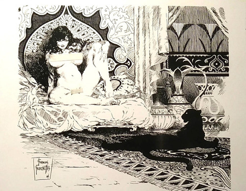Frazetta sheba with leopard - sheba,
