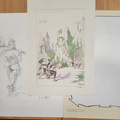 Lot print frank frazetta - print,